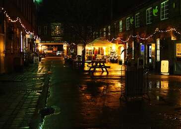The courtyard at Christmas