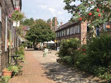The courtyard at Maws in August