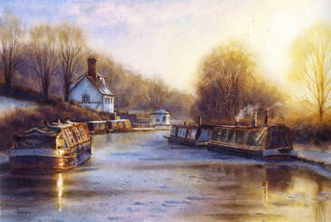 Last streaks of sunlight, Stewponey Lock