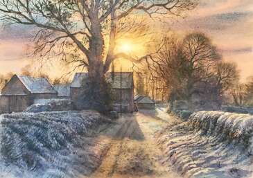 Snowfall, Benthall Hall Farm